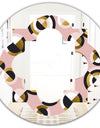 Circular geometric shapes retro pattern - Modern Round or Oval Wall Mirror - Quatrefoil