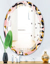 Circular geometric shapes retro pattern - Modern Round or Oval Wall Mirror - Triple C
