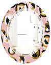 Circular geometric shapes retro pattern - Modern Round or Oval Wall Mirror - Triple C