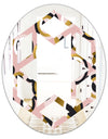 Circular geometric shapes retro pattern - Modern Round or Oval Wall Mirror - Hexagon Star