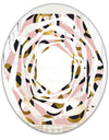 Circular geometric shapes retro pattern - Modern Round or Oval Wall Mirror - Whirl