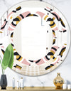 Abstract Geometric Circular Retro I - Modern Round or Oval Wall Mirror - Space