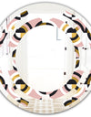 Abstract Geometric Circular Retro I - Modern Round or Oval Wall Mirror - Space