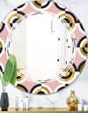 Abstract Geometric Circular Retro I - Modern Round or Oval Wall Mirror - Triple C