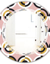 Abstract Geometric Circular Retro I - Modern Round or Oval Wall Mirror - Triple C