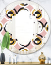 Abstract Geometric Circular Retro I - Modern Round or Oval Wall Mirror - Quatrefoil