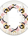 Abstract Geometric Circular Retro I - Modern Round or Oval Wall Mirror - Quatrefoil