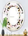 Abstract Geometric Circular Retro I - Modern Round or Oval Wall Mirror - Space