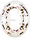 Abstract Geometric Circular Retro I - Modern Round or Oval Wall Mirror - Space