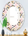 Abstract Geometric Circular Retro I - Modern Round or Oval Wall Mirror - Wave