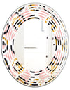Abstract Geometric Circular Retro I - Modern Round or Oval Wall Mirror - Wave