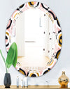 Abstract Geometric Circular Retro I - Modern Round or Oval Wall Mirror - Triple C