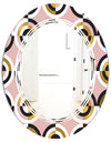 Abstract Geometric Circular Retro I - Modern Round or Oval Wall Mirror - Triple C