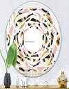 Abstract Geometric Circular Retro I - Modern Round or Oval Wall Mirror - Whirl