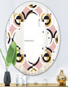Abstract Geometric Circular Retro I - Modern Round or Oval Wall Mirror - Quatrefoil