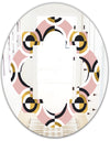 Abstract Geometric Circular Retro I - Modern Round or Oval Wall Mirror - Quatrefoil