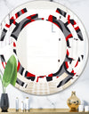 Retro Circular Pattern Geometrical - Modern Round or Oval Wall Mirror - Space