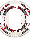 Retro Circular Pattern Geometrical - Modern Round or Oval Wall Mirror - Space