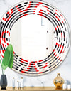 Retro Circular Pattern Geometrical - Modern Round or Oval Wall Mirror - Wave