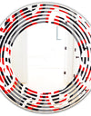 Retro Circular Pattern Geometrical - Modern Round or Oval Wall Mirror - Wave