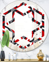 Retro Circular Pattern Geometrical - Modern Round or Oval Wall Mirror - Hexagon Star
