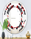 Retro Circular Pattern Geometrical - Modern Round or Oval Wall Mirror - Space