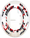 Retro Circular Pattern Geometrical - Modern Round or Oval Wall Mirror - Space