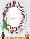 Retro Circular Pattern Geometrical - Modern Round or Oval Wall Mirror - Wave