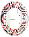 Retro Circular Pattern Geometrical - Modern Round or Oval Wall Mirror - Wave