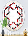 Retro Circular Pattern Geometrical - Modern Round or Oval Wall Mirror - Hexagon Star