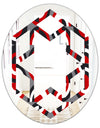 Retro Circular Pattern Geometrical - Modern Round or Oval Wall Mirror - Hexagon Star