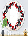 Retro Circular Pattern Geometrical - Modern Round or Oval Wall Mirror - Quatrefoil