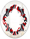 Retro Circular Pattern Geometrical - Modern Round or Oval Wall Mirror - Quatrefoil