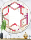 Retro Circular Pattern VIII - Modern Round or Oval Wall Mirror - Hexagon Star
