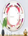 Retro Circular Pattern VIII - Modern Round or Oval Wall Mirror - Space