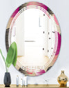 Retro Circular Pattern VIII - Modern Round or Oval Wall Mirror - Triple C