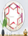 Retro Circular Pattern VIII - Modern Round or Oval Wall Mirror - Hexagon Star