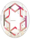 Retro Circular Pattern VIII - Modern Round or Oval Wall Mirror - Hexagon Star