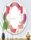 Retro Circular Pattern VIII - Modern Round or Oval Wall Mirror - Quatrefoil