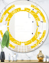 Butterflies hand drawn color pattern - Modern Round or Oval Wall Mirror - Space