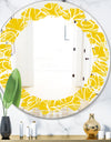 Butterflies hand drawn color pattern - Modern Round or Oval Wall Mirror - Leaves