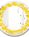 Butterflies hand drawn color pattern - Modern Round or Oval Wall Mirror - Leaves