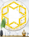 Butterflies hand drawn color pattern - Modern Round or Oval Wall Mirror - Hexagon Star