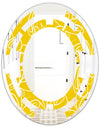 Butterflies hand drawn color pattern - Modern Round or Oval Wall Mirror - Space