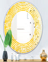 Butterflies hand drawn color pattern - Modern Round or Oval Wall Mirror - Wave