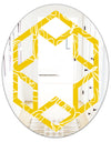 Butterflies hand drawn color pattern - Modern Round or Oval Wall Mirror - Hexagon Star