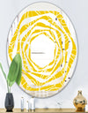 Butterflies hand drawn color pattern - Modern Round or Oval Wall Mirror - Whirl