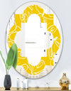 Butterflies hand drawn color pattern - Modern Round or Oval Wall Mirror - Quatrefoil
