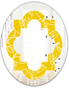 Butterflies hand drawn color pattern - Modern Round or Oval Wall Mirror - Quatrefoil