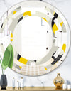 Abstract Design Retro Pattern V - Modern Round or Oval Wall Mirror - Space